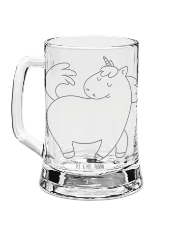 Mr. & Mrs. Panda Gravur Bierkrug Einhorn Stolzieren ohne Spruch in Transparent
