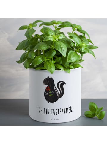 Mr. & Mrs. Panda XL Blumentopf Stinktier Blume mit Spruch in Weiß
