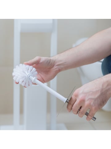 relaxdays 40 x Bürstenkopf in Weiß - Dia: 8 cm, Gewinde: 12 mm