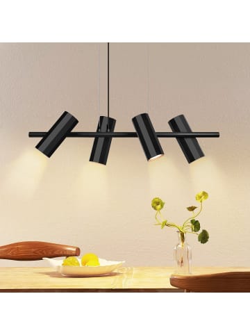 ZMH Pendelleuchte 4-flammige GU10 in Schwarz rechteckig Modern echseckiges Design