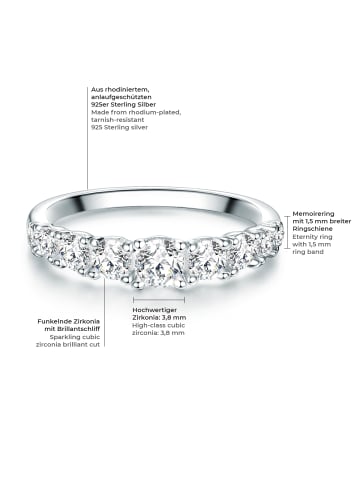 Trilani Ring aus Sterling Silber mit Zirkonia in silber