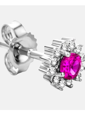 Diamant L'éternel Ohrringe aus 375 Weißgold mit Lab Grown Diamant mit Rubin