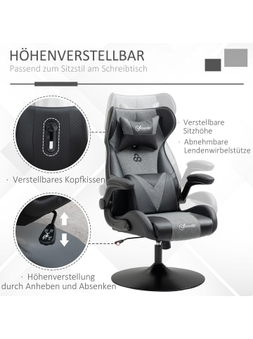 Vinsetto Gamingsessel-73L x 69B x 112-118H cm-Schwarz