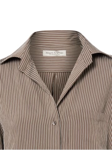 Marc O'Polo Hemdbluse in mocca weiß - 0001