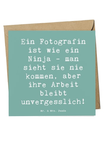 Mr. & Mrs. Panda Einladungskarte Spruch Fotografin Ninja mit Spruch in Meeresbrise