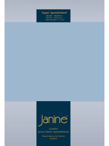 Janine Topper Spannbetttuch Elastic Jersey in perlblau