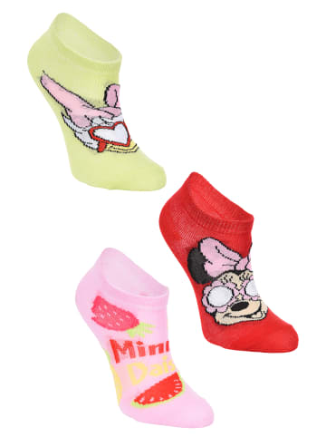 Disney Minnie Mouse 3er-Set: Sneaker Socken Minnie Mouse in Mehrfarbig