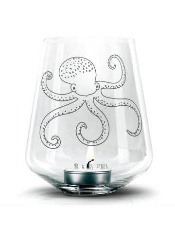 Mr. & Mrs. Panda Glas Windlicht Tintenfisch ohne Spruch in Transparent