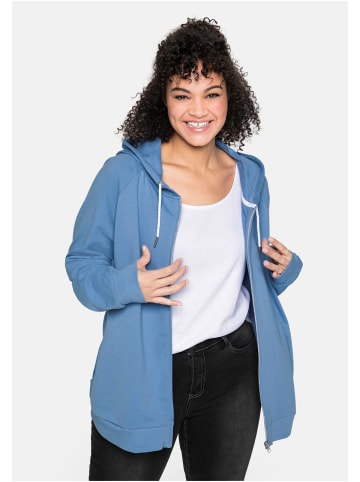 sheego Sweatjacke in jeansblau