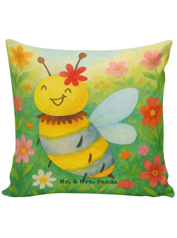 Mr. & Mrs. Panda kuschelkissen 40x40 Biene Blume Design ohne Spruch in Weiß