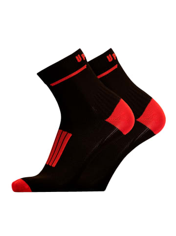 UphillSport Laufsocken FRONT 2er Pack in Black, red