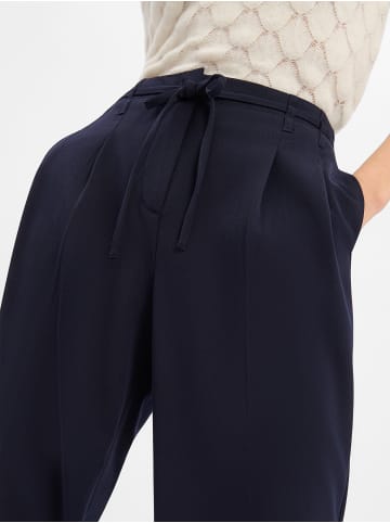Zero Bundfaltenhose in marine