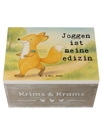 Mr. & Mrs. Panda Aufbewahrungsbox Fuchs Joggen Design mit Spruch in Weiß