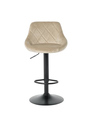 home24 home24 Barstuhl aus Metall und Textil im modernen Stil im 2er-Set in Beige