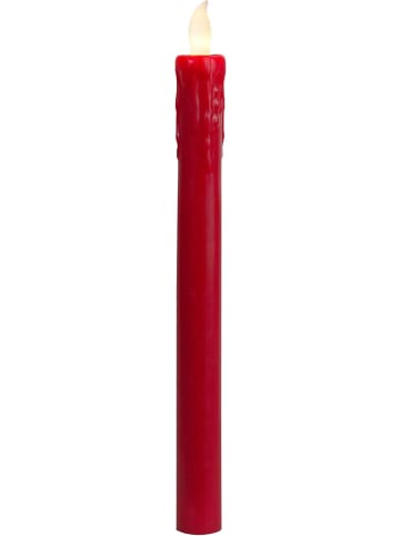 STAR Trading LED Stabkerze Presse 2er-Set, rot, 25cm in Rot