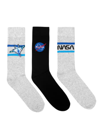 United Labels 3er Pack NASA Socken Sneaker Strümpfe in grau