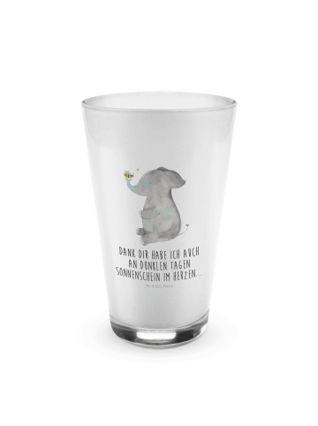 Mr. & Mrs. Panda Latte Macchiato Glas Elefant Biene mit Spruch in Transparent