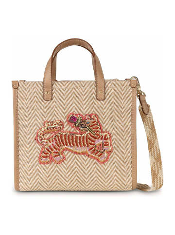 Oilily Zigzag Stripe Shopper Tasche 22 cm shifting sand