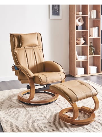 Beliani 3-tlg Massagestuhl MAJESTIC in Braun