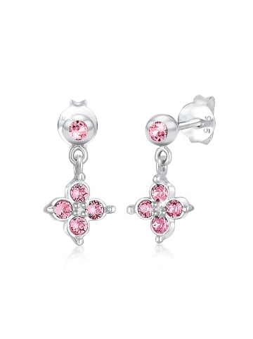 Elli Ohrringe 925 Sterling Silber Blume in Rosa