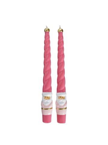 Butlers Butlers Stabkerze TWISTED Santa 2er-Set in Pastellrot