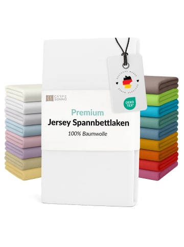 Carpe Sonno Edel Jersey Spannbettlaken Bettlaken in Weiß