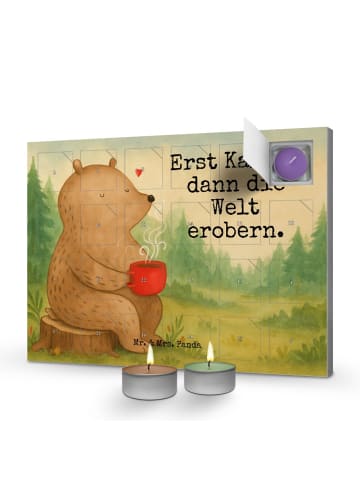 Mr. & Mrs. Panda Duftkerzen Adventskalender Bär Kaffee Design mi... in Weiß