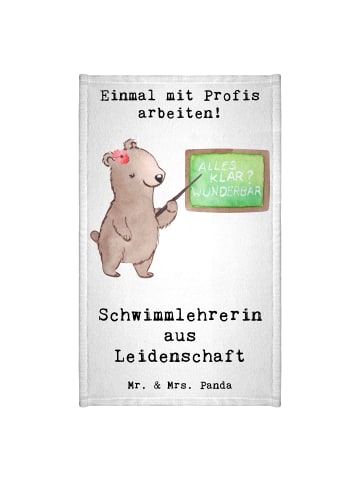 Mr. & Mrs. Panda Gäste Handtuch Schwimmlehrerin Leidenschaft mit... in Weiß