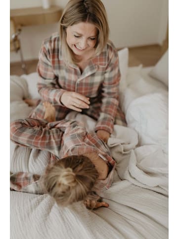 leevje Mini-Me Pyjama Set aus Flanell in red green checked