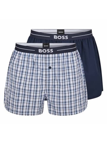 BOSS Web-Boxershorts 2er Pack in Weiß/Blau