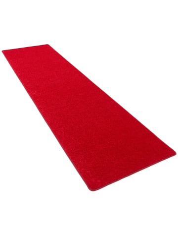 Snapstyle Hochflor Velours Läufer Teppich Luna in Rot