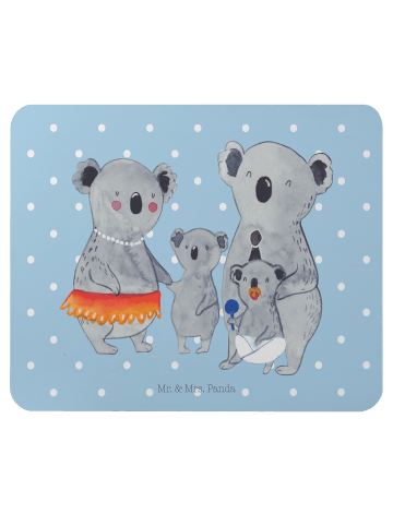Mr. & Mrs. Panda Mauspad Koala Familie ohne Spruch in Blau Pastell