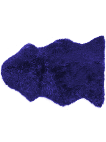 Beliani Schaffell ULURU in Blau - (W) 65 x (H) 8 x (L) 100 cm