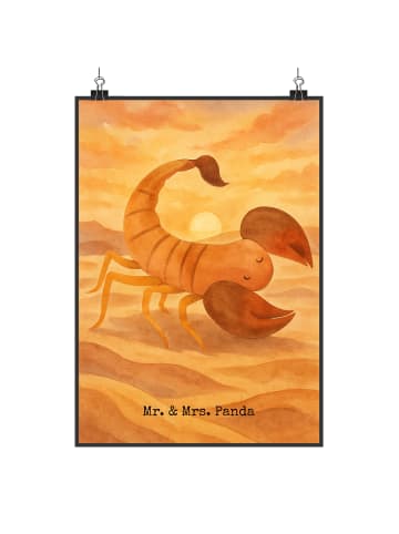 Mr. & Mrs. Panda Wandbild Sternzeichen Skorpion Design ohne Spruch in Weiß