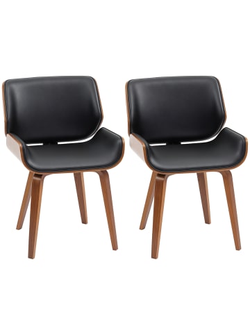 HOMCOM Essstühle-54L x 53B x 81H cm-Schwarz