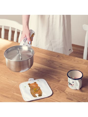 Mr. & Mrs. Panda Topflappen Bär Honig ohne Spruch in Weiß