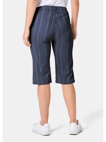 GOLDNER Kurzgröße:  Bermuda in strukturierter elastischer Ware in dunkelmarine