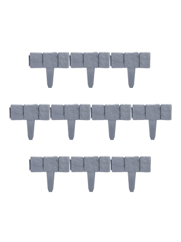 relaxdays 100 x Beetzaun in Grau - (B)25 x (H)10 cm