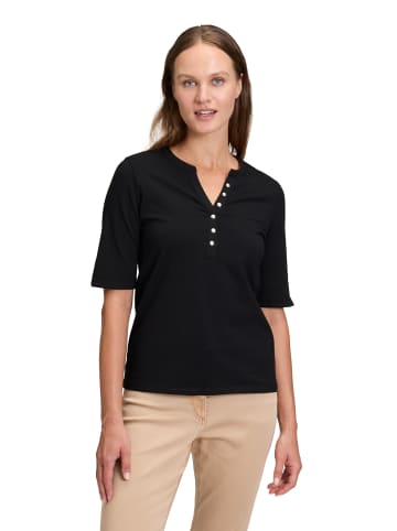 Betty Barclay Basic Shirt mit Knöpfen in Patch Black/Beige