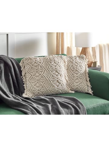 Beliani 2er-Set Dekokissen PATTAN in Beige