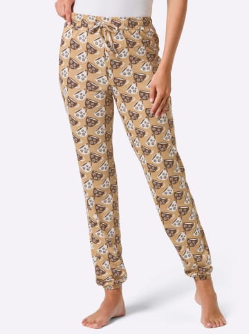 WITT WEIDEN Schlafanzug-Hose in camel-schoko-bedruckt