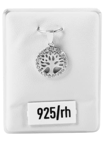 Adeliás Damen Anhänger – Lebensbaumanhänger aus 925 Silber mit Zirkonia in silber