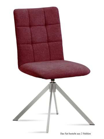 58 aufm Kessel ESSZIMMERSTUHL drehbar (2er-Set) Drucie 47x91x60 Edelstahl/Marsala