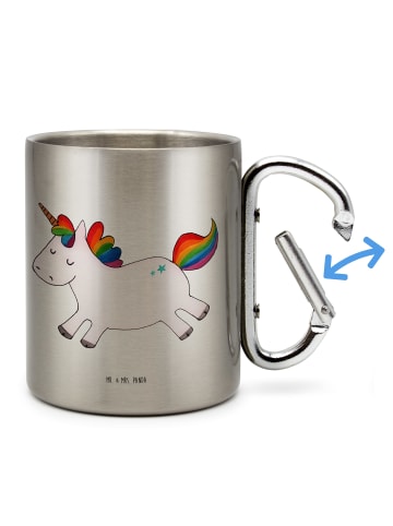 Mr. & Mrs. Panda Wandertasse Einhorn Happy ohne Spruch in Silber