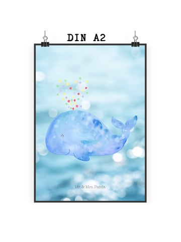 Mr. & Mrs. Panda Poster Wal Konfetti ohne Spruch in OZeichenanblue
