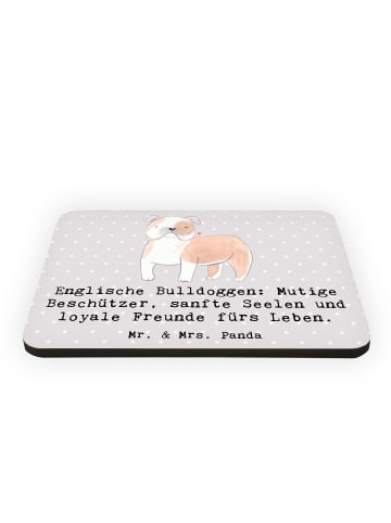 Mr. & Mrs. Panda Magnet Englische Bulldogge mit Spruch in Grau Pastell