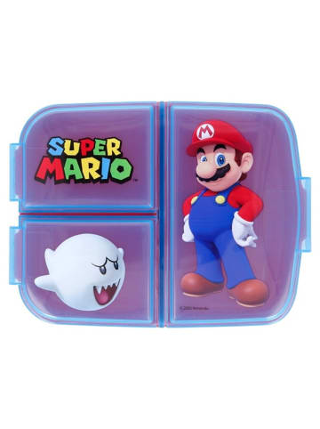 Super Mario Super Mario Kinder Brotdose – Lunchbox mit 3 Fächern & tollem Design in Rot
