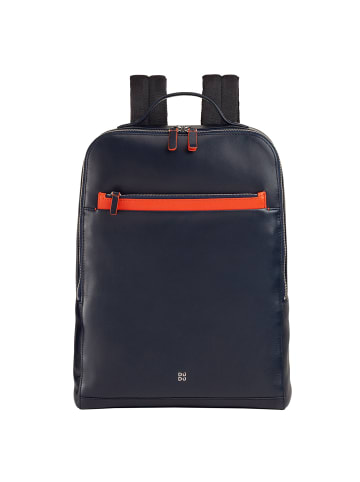 DuDu Rucksack Leder 38 cm Laptopfach in navy