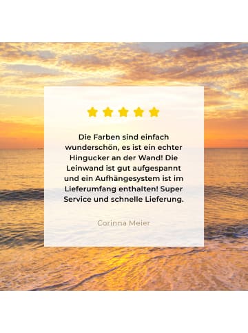 MuchoWow Leinwand Bilder Sonnenuntergang Meer