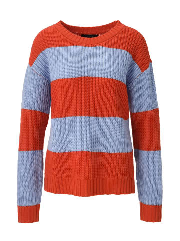 Aniston CASUAL Strickpullover in orangerot-türkis